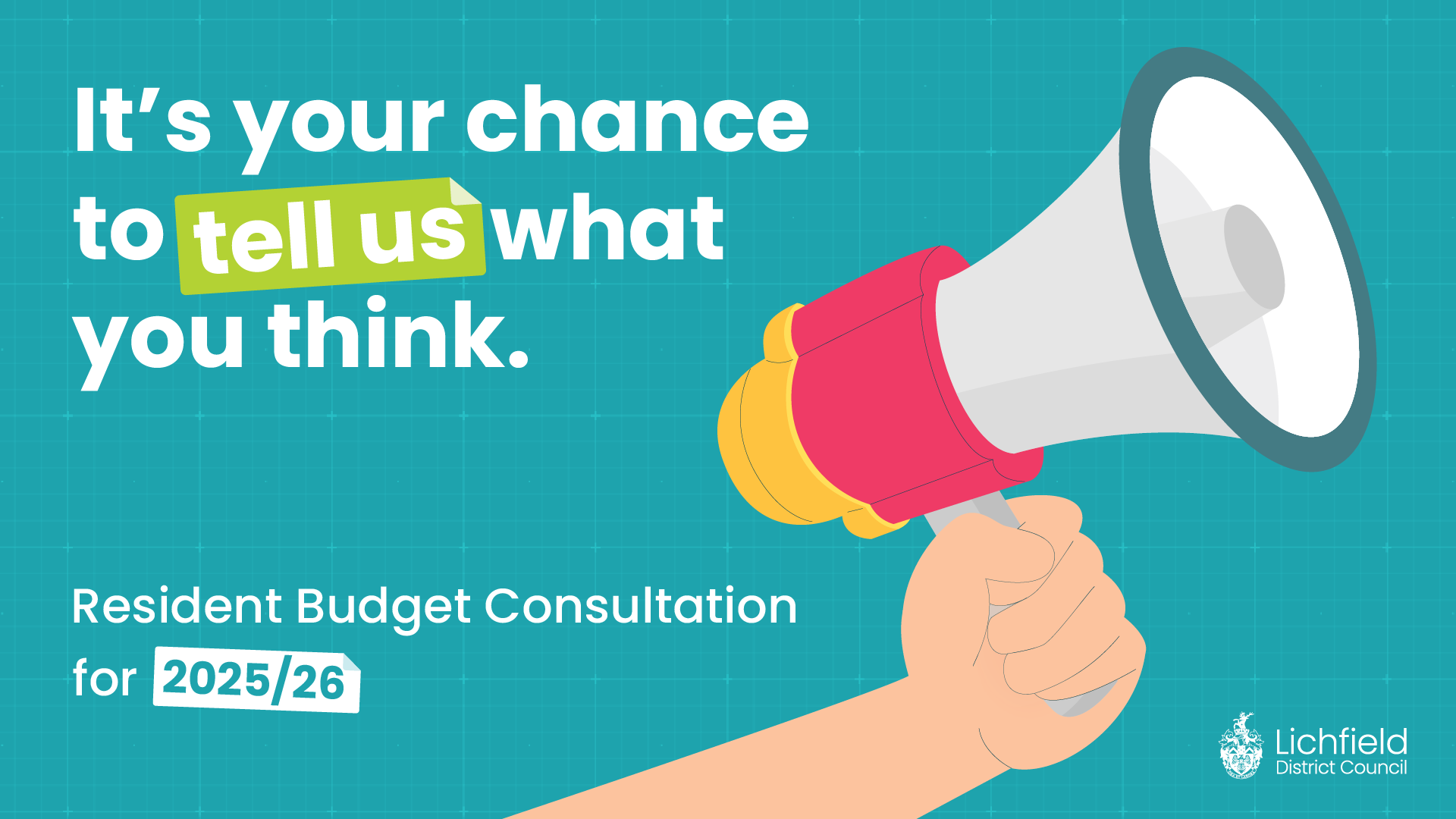 A picture of a poster to promote the budget consultation.