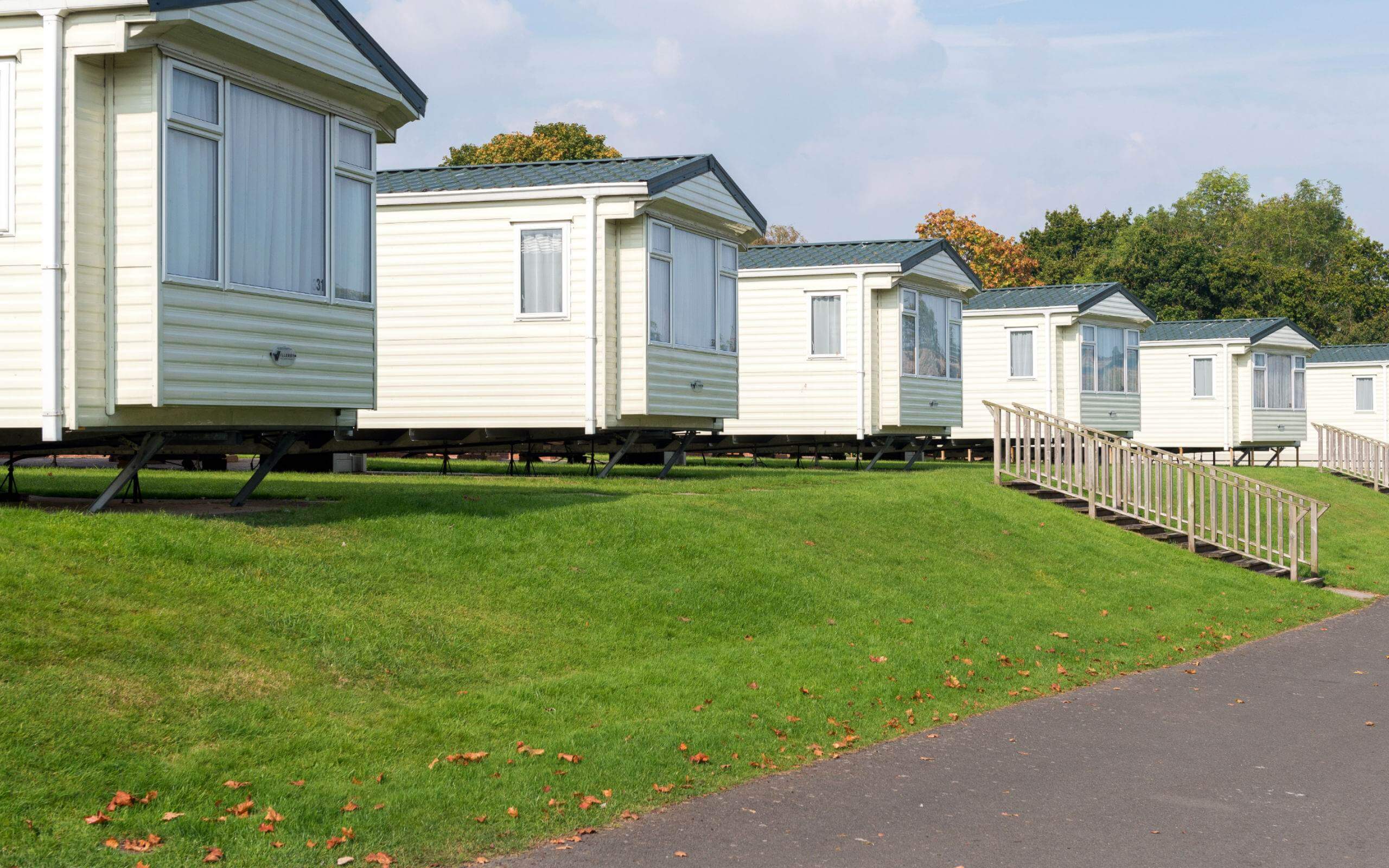 Photograph of caravans on a caravan holiday site