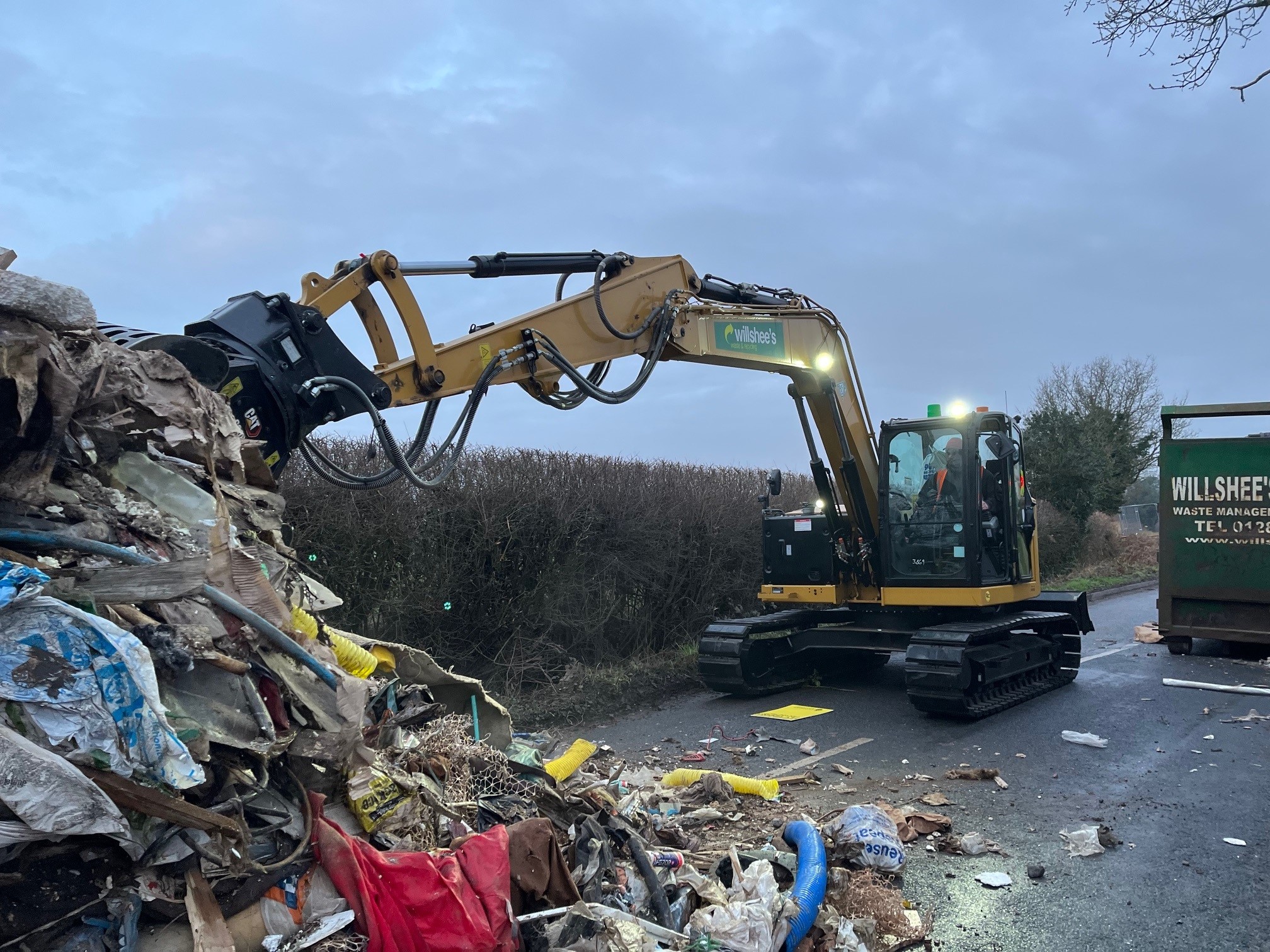 A picture of waste being removed from Watery Lane this morning.