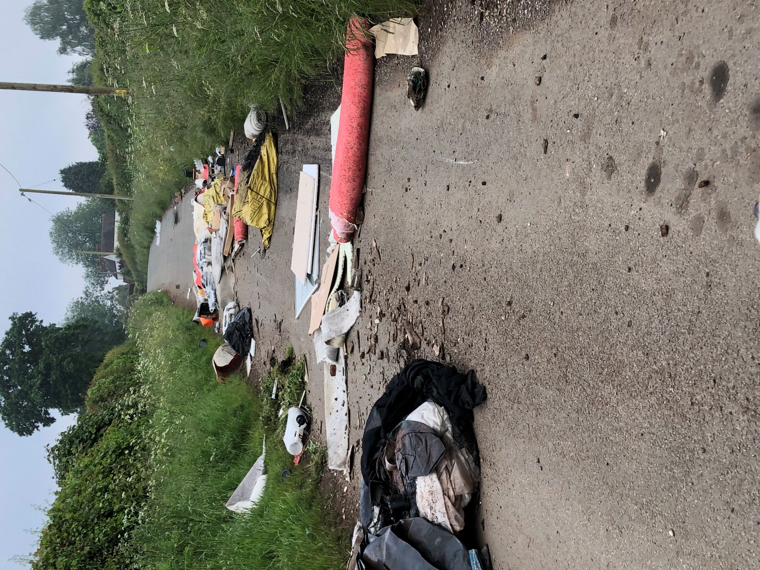 A picture of the fly-tipped waste.