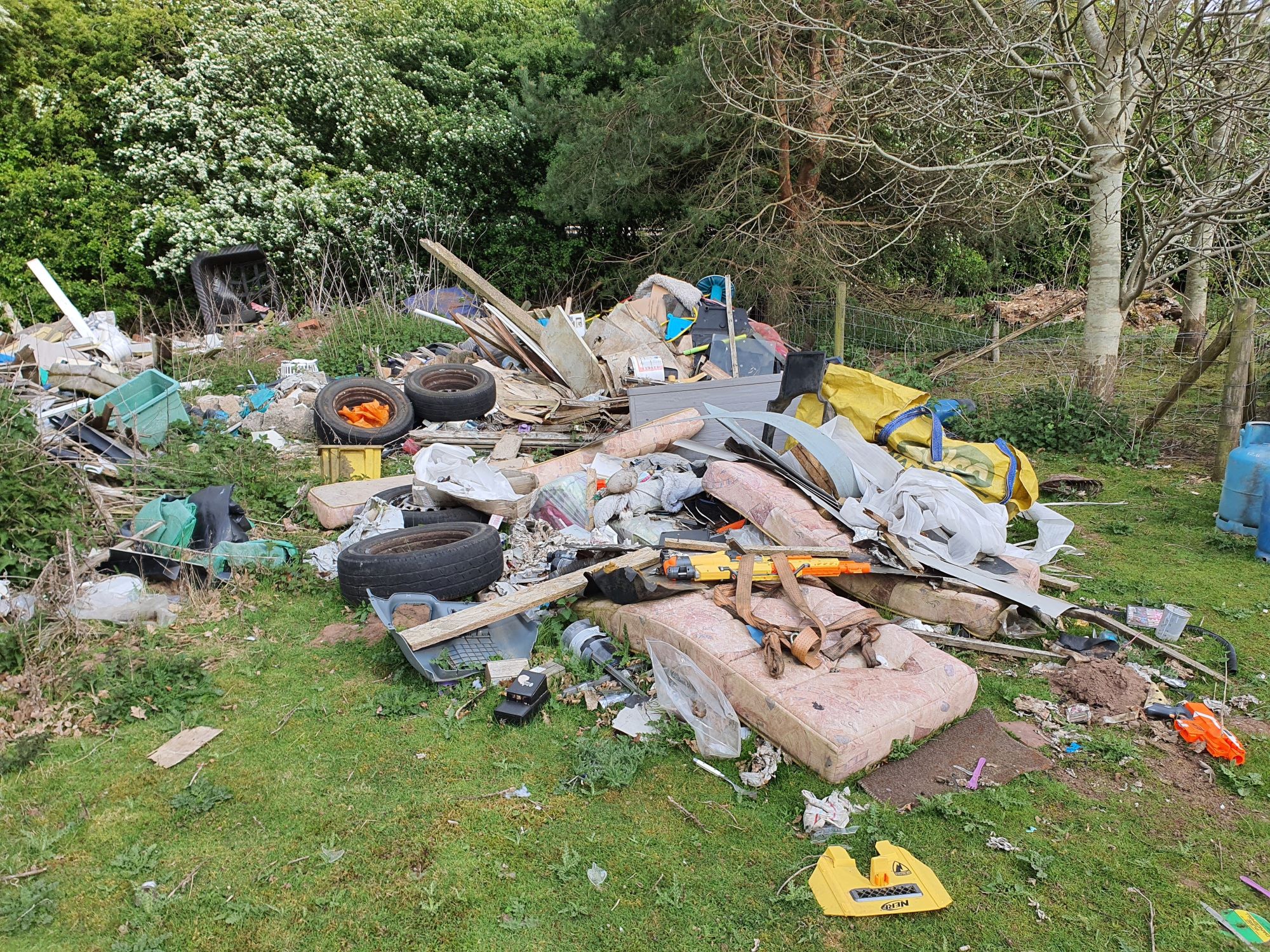 A picture of waste previously dumped in Lichfield District.