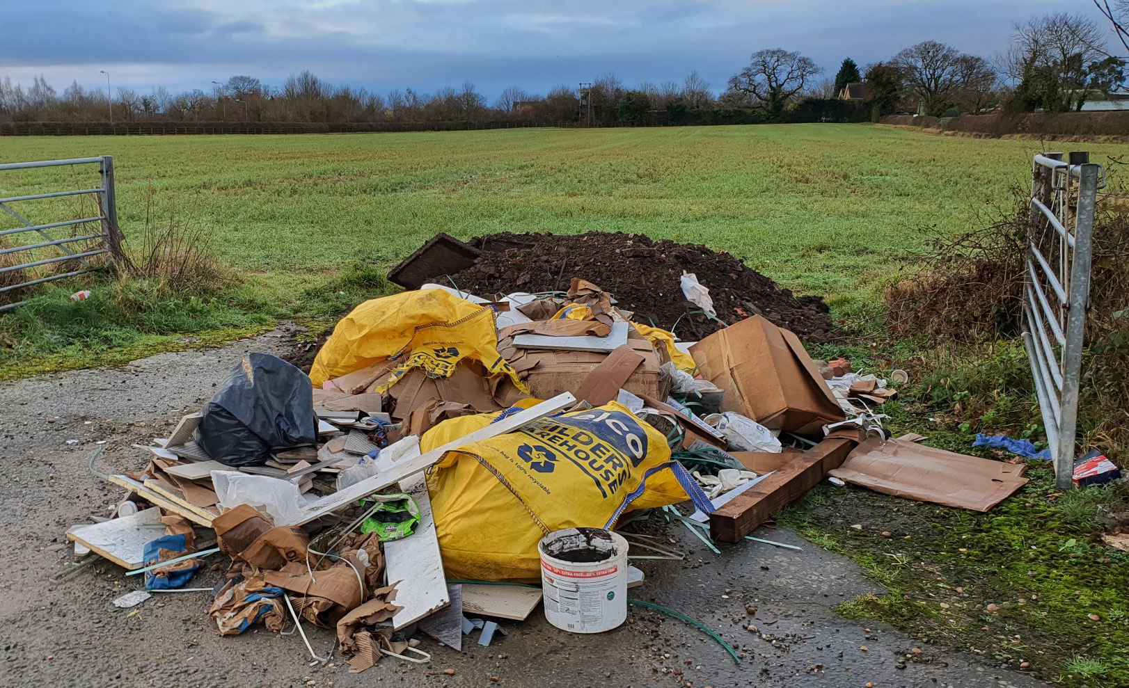 A photo of the waste dumped on farmland off Plantation Lane, Mile Oak.