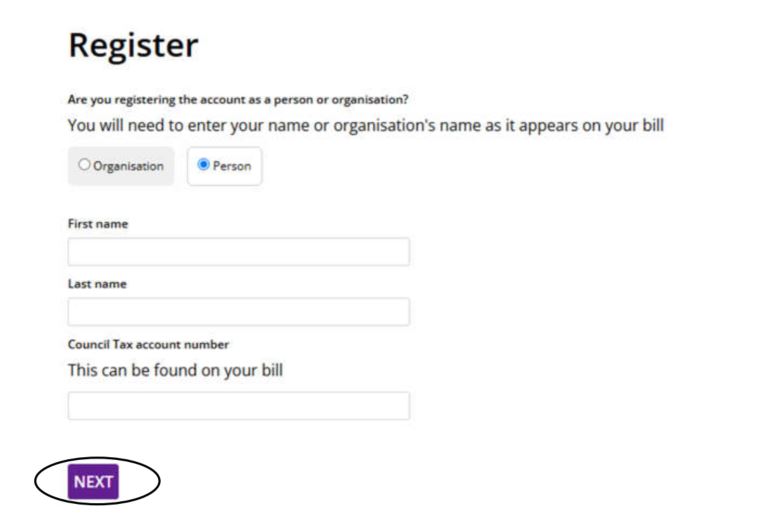 Register account