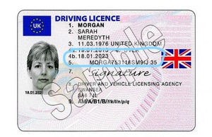 Uk driving licence example inc date