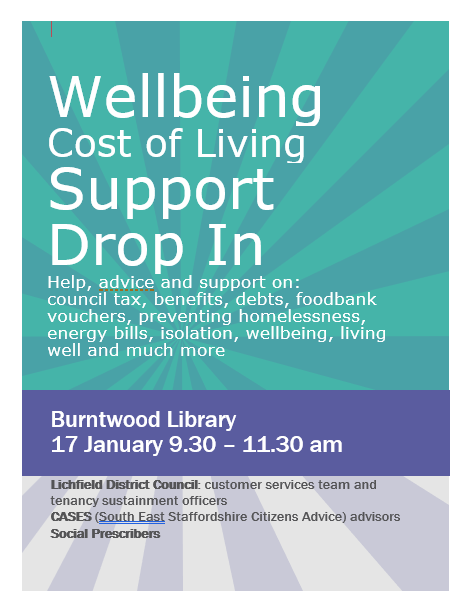 A picture of the poster promoting the drop-in event.